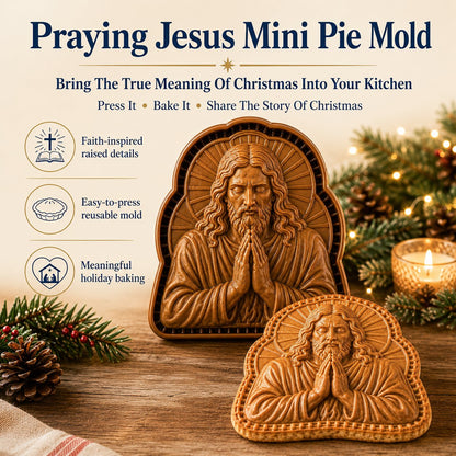 ✝️ Faith & Nativity-kollektion af mini-tærteforme til jul | Genanvendelige prægede forme til at forme detaljerede tærter med den bedende Jesus, krybbestallen og meget mere🥧✨