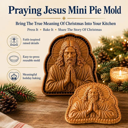 ✝️ Faith & Nativity-kollektion af mini-tærteforme til jul | Genanvendelige prægede forme til at forme detaljerede tærter med den bedende Jesus, krybbestallen og meget mere🥧✨