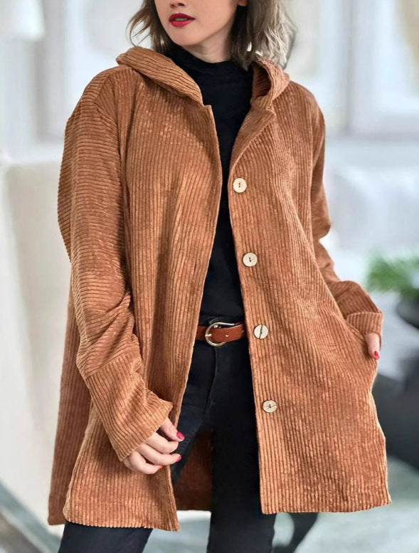 🧥 Årets Eksklusive Fløjlsjakke 2026 🍂 – Luksuriøs Corduroy Overshirt Med Hætte