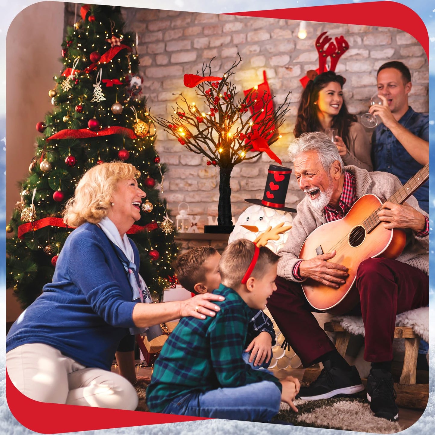 🔥2025 Nylansering 50% RABATT - 🎄Julebelyst mini-LED-gran med röda bär