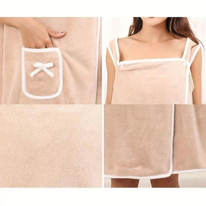 Badrock i korallfleece för kvinnor