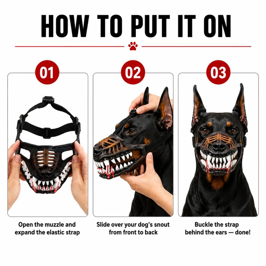 🐺 Halloween Monster Hundekostume Mundkurv – Uhyggeligt Latex Kæledyrsfesttilbehør🐺