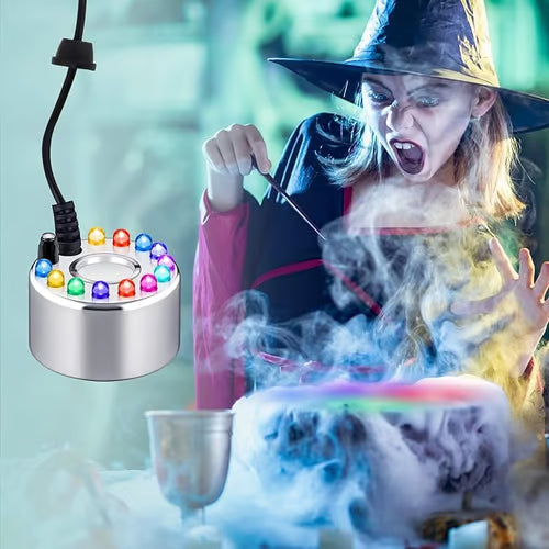 ⏰💨 12-LED Ultrasonic Mist Maker Fogger – Creates cool mist & colourful light – Perfect for humidifiers, fountains or Halloween decor – runs quietly in water 💧✨