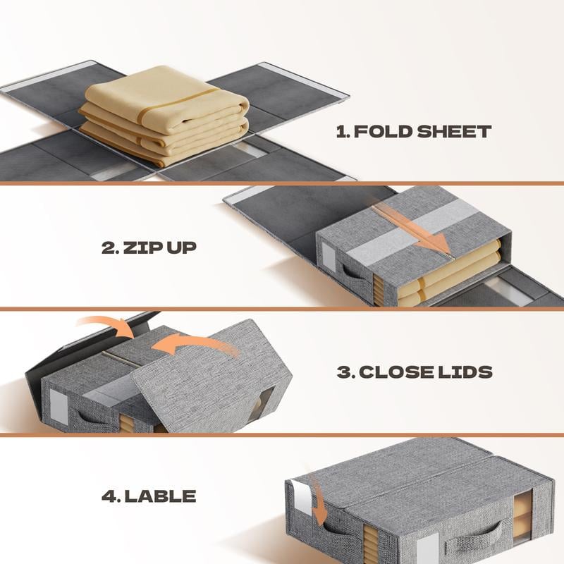 Multifunktionella förvaringspåsar Dammtät förvaringslåda för sängkläder, täcken och filtar