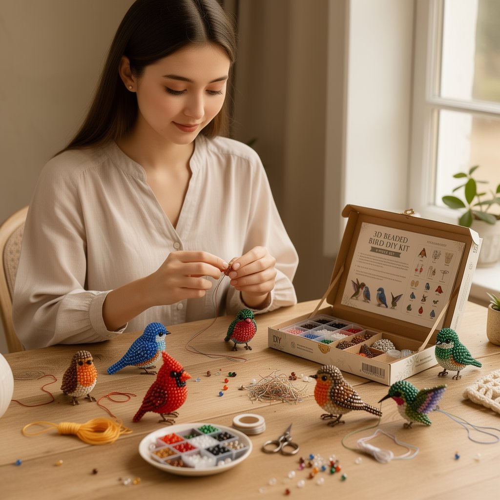 🧵✨ Sæt til at lave små 3D-dyr med perler