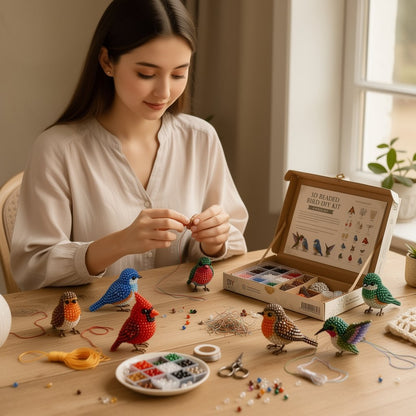 🧵✨ Sæt til at lave små 3D-dyr med perler