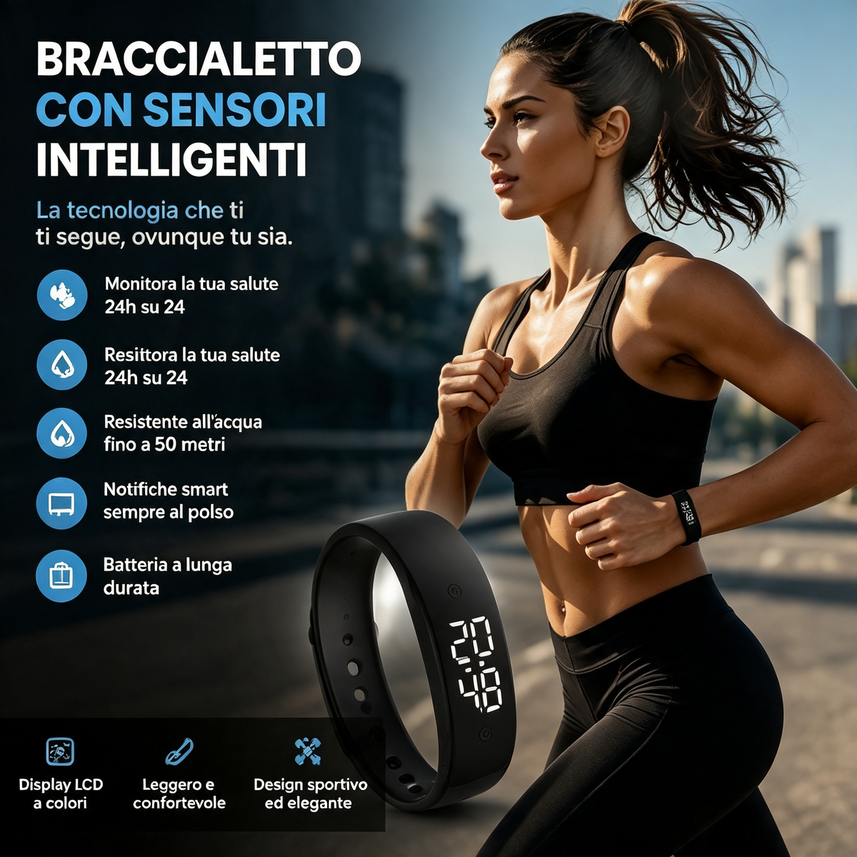 ⌚ 🏋️ SmartSense Smartband – Overvågning af fysisk aktivitet, puls og skridttæller – Ideel til fysisk aktivitet og sundhed i hverdagen