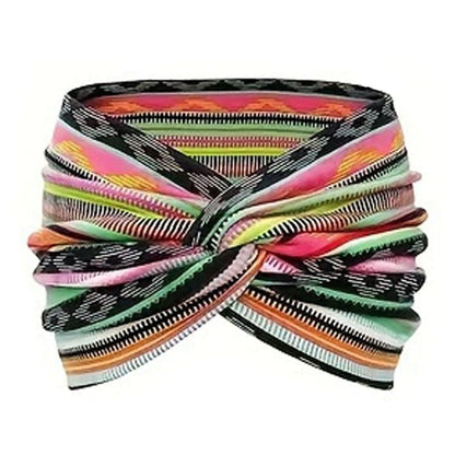 Boho-stil & paisleymönstrat hårband Brett elastiskt hårband