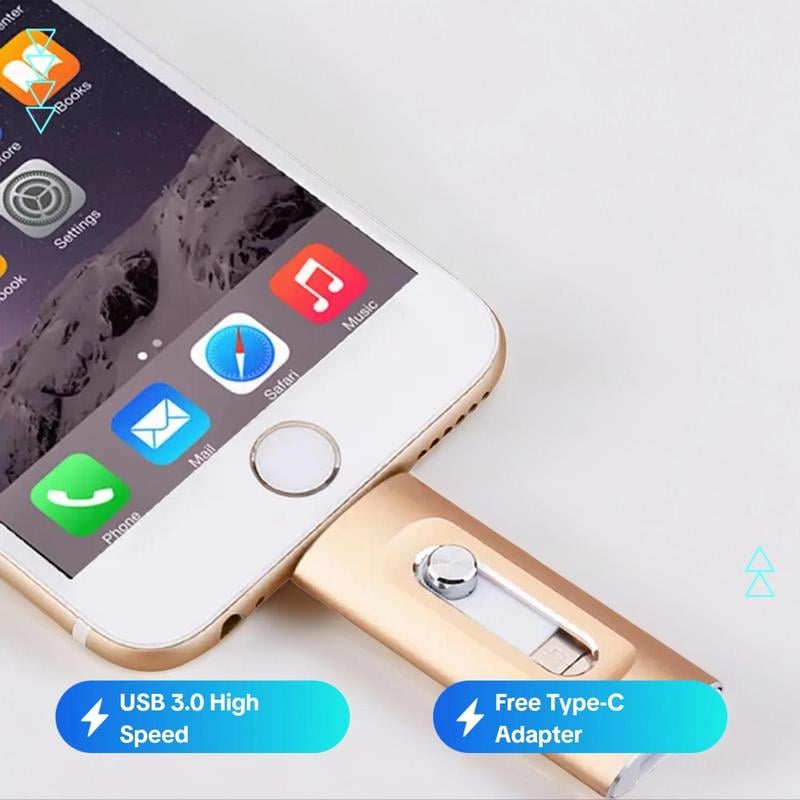 ⚡3-i-1-minne, bärbart höghastighets-USB 3.0-minne, OTG-minne med gratis typ-C-adapter för Android-telefoner/PC och fler enheter