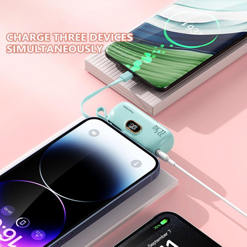 🔋👍5000mAh Mini Bærbar Oplader Powerbank til Telefon✨