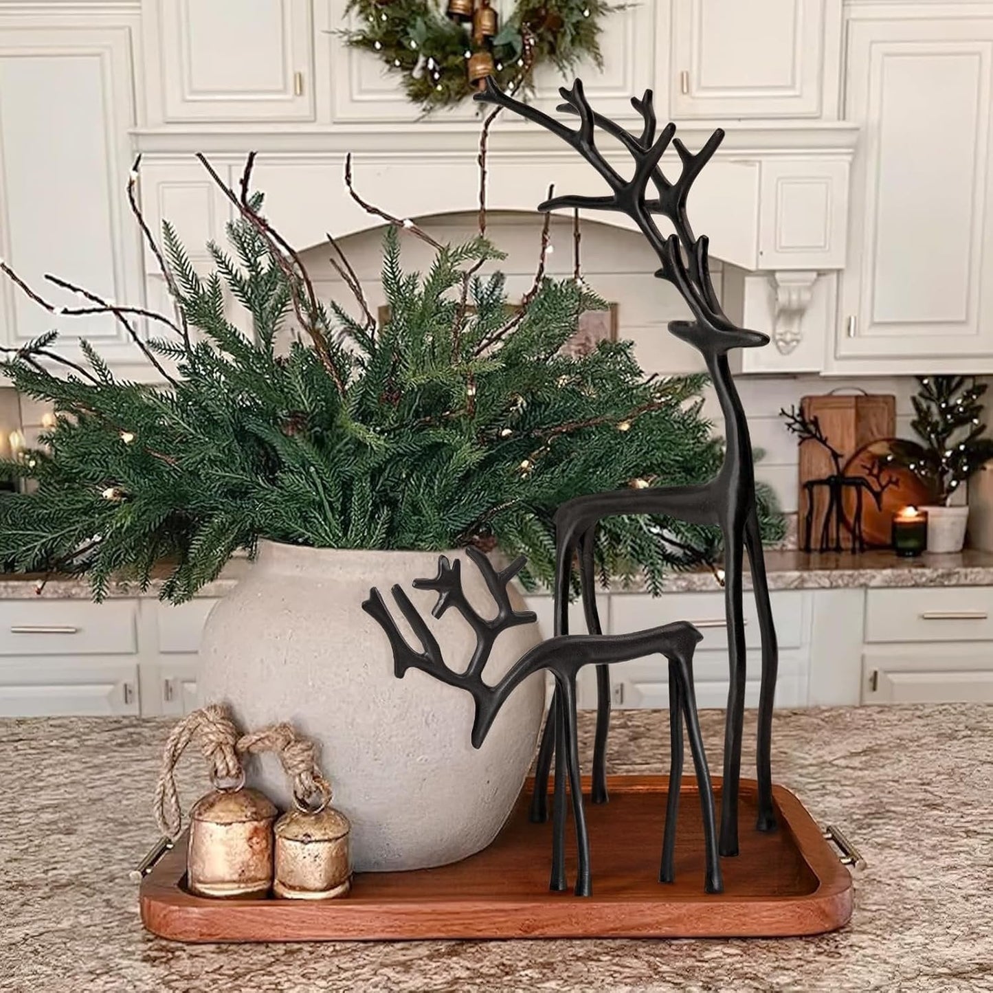 🎅 Julbästsäljare 🦌 Svart renfigur, juldekoration