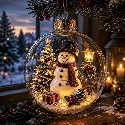 🎄Glødende jule-diorama pynt – En lille vinterverden i din håndflade👼