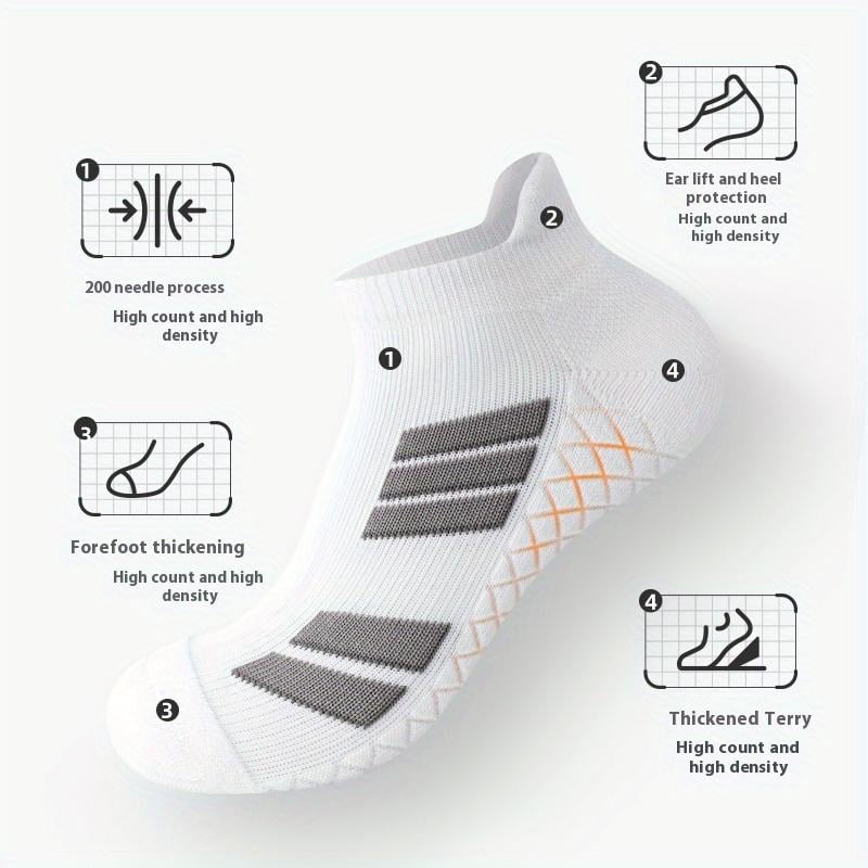 🧦Unisex No-Show-strumpor – Halkfria, andningsbara och perfekta för sport