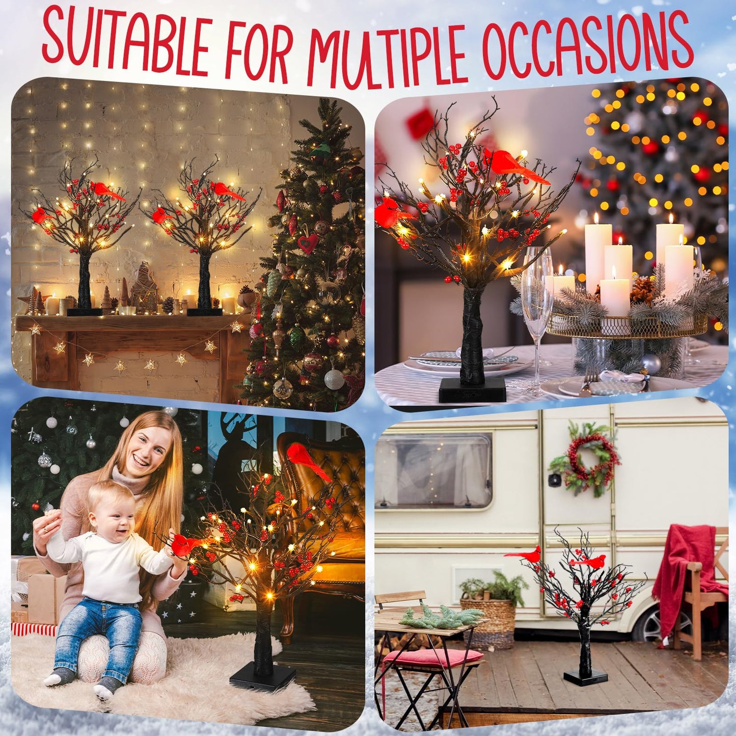 🔥2025 Nylansering 50% RABATT - 🎄Julebelyst mini-LED-gran med röda bär