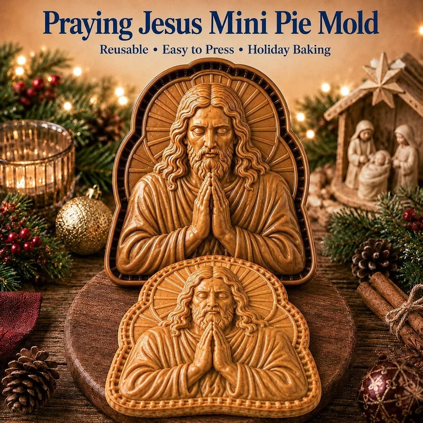 ✝️ Faith & Nativity-kollektion af mini-tærteforme til jul | Genanvendelige prægede forme til at forme detaljerede tærter med den bedende Jesus, krybbestallen og meget mere🥧✨