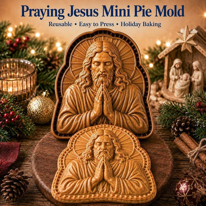 ✝️ Faith & Nativity-kollektion af mini-tærteforme til jul | Genanvendelige prægede forme til at forme detaljerede tærter med den bedende Jesus, krybbestallen og meget mere🥧✨