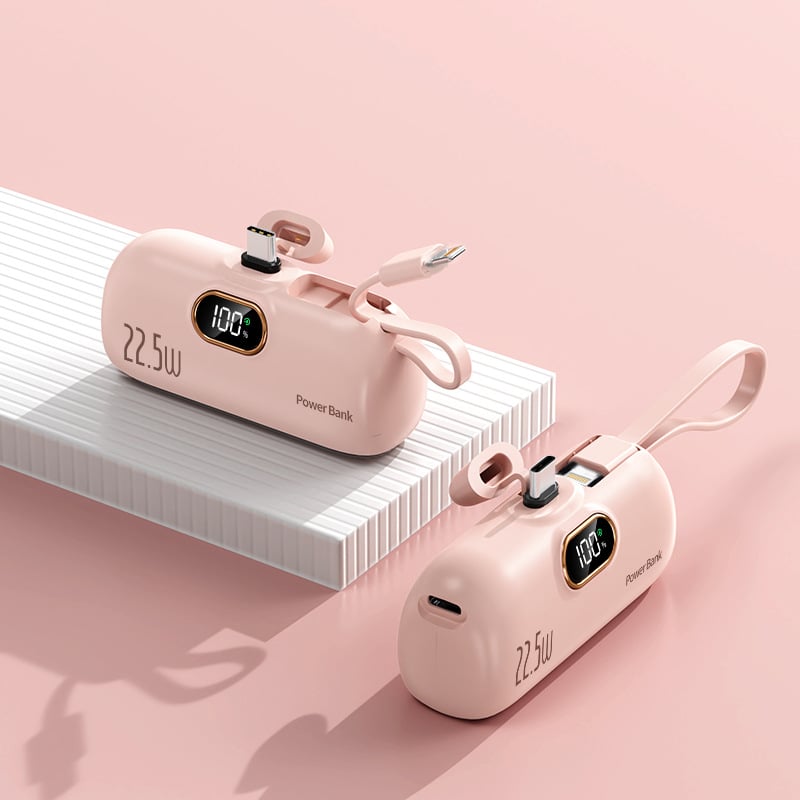 🔋👍5000mAh Mini Bærbar Oplader Powerbank til Telefon✨