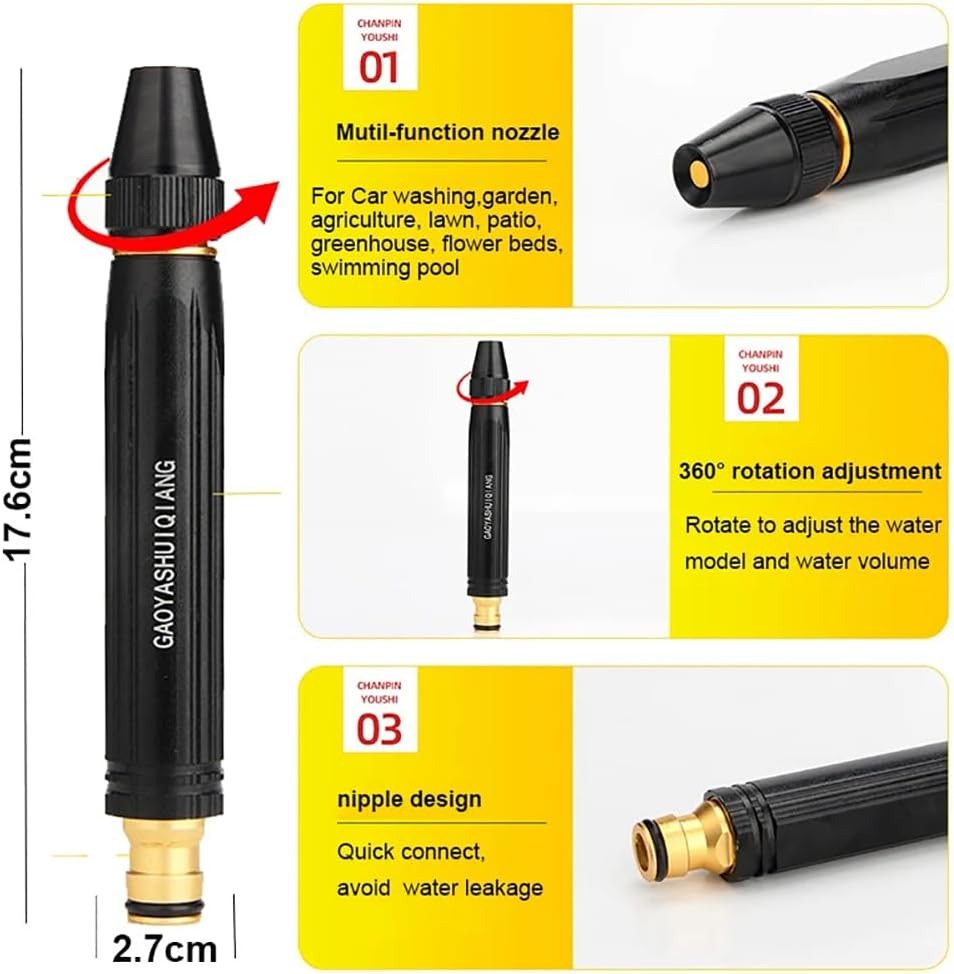 ⏰SIDSTE DAG! KØB 2, FÅ 1 GRATIS!!🔥Hjemmelavet højtryksspulerpistol med boosterdyse og slange – et must-have til vanding af planter og grøntsager og bilvask. 👍💦