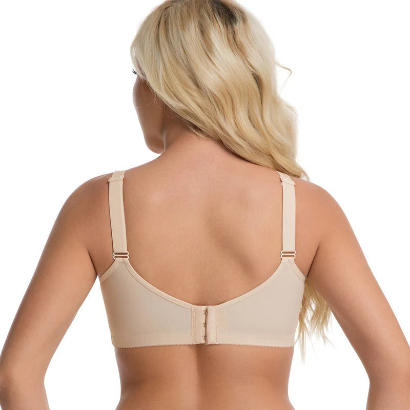 Elegant, gennemsigtig, heldækkende plus size-bh til kvinde
