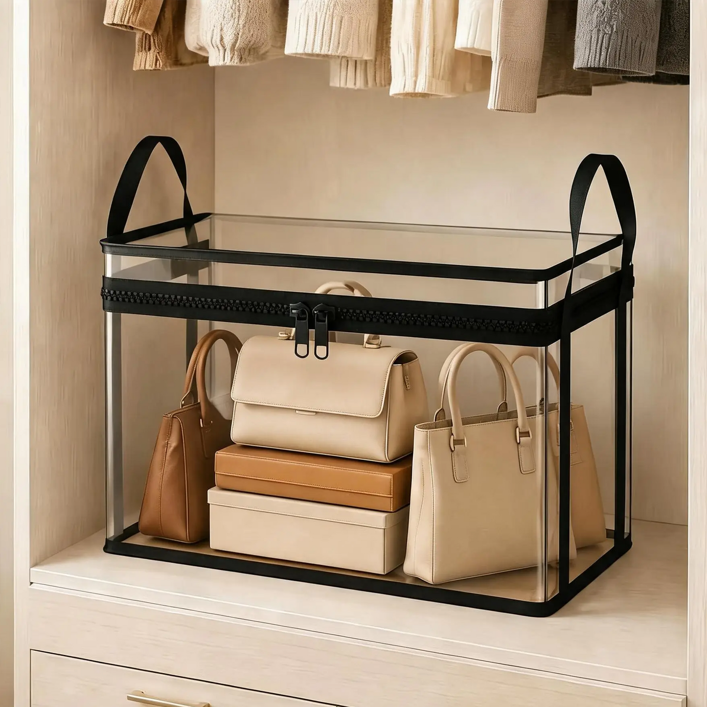 💕Transparent opbevaringstaske – Stor, støv- og fugttæt med håndtag✨ Ultimativ alt-i-en-organisator til tøj, legetøj, bøger, tøjdyr og absolut alt! 🧸📚👕
