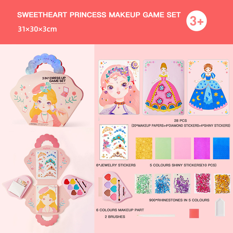 👑 50% RABATT! ✨ Fantasy 3-i-1 Prinsesspelset - Inkluderar Kronor, Trollspön & Smink för Oförglömlig Rollspelslek 🧚‍♀️✨