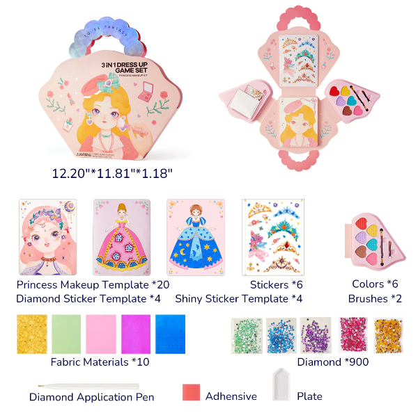 👑 50% RABATT! ✨ Fantasy 3-i-1 Prinsesspelset - Inkluderar Kronor, Trollspön & Smink för Oförglömlig Rollspelslek 🧚‍♀️✨
