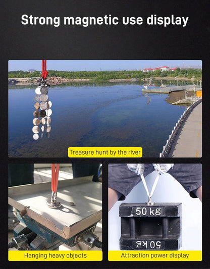 🧲⚓ Magnetisk bjærgningsmagnetsæt til dybvandsbrug – Stærk trækkraft, rustbestandig og holdbar – Perfekt til skattejagt og bjærgning under vandet