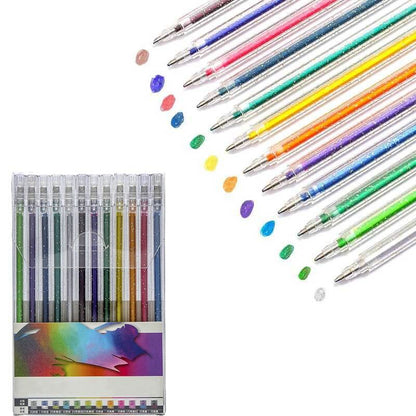 💥 Sidste dag! Specialudsalg 🎁Glitter Gelpen Sæt – Glat skrivning