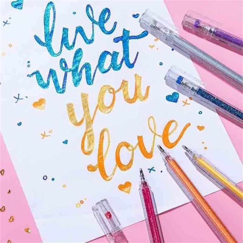 💥 Sidste dag! Specialudsalg 🎁Glitter Gelpen Sæt – Glat skrivning