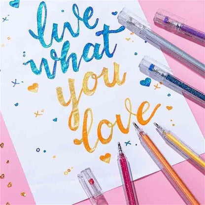 💥 Sidste dag! Specialudsalg 🎁Glitter Gelpen Sæt – Glat skrivning