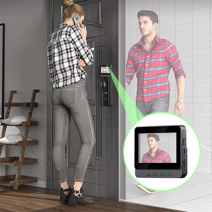 🔥Rea på topp🔥Trådlös dörrklocka: 1080p, 170° betraktningsvinkel, 4,3-tums skärm, IPX65 vattentät för utomhusbruk, mörkerseende
