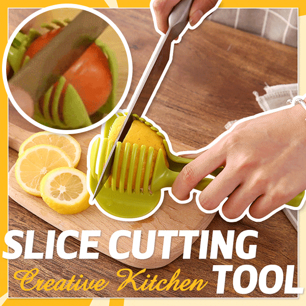 🍋Creative Kitchen skiveskæreværktøj, håndholdt pålægsmaskine i aluminiumslegering i fødevarekvalitet, hurtig skæreholder til citron, tomat, løg og bløde frugter og grøntsage