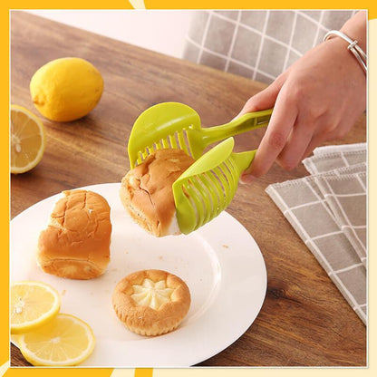 🍋Creative Kitchen skiveskæreværktøj, håndholdt pålægsmaskine i aluminiumslegering i fødevarekvalitet, hurtig skæreholder til citron, tomat, løg og bløde frugter og grøntsage