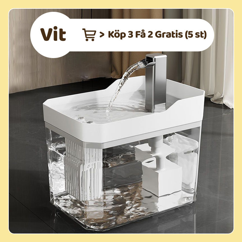 Automatisk dricksfontän för katt