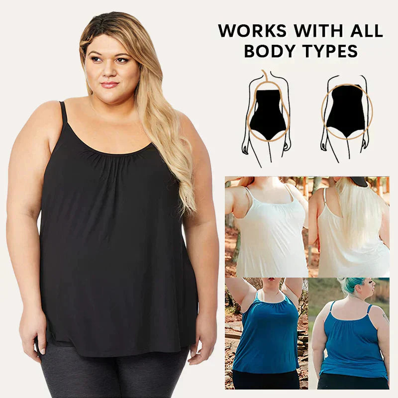 Lös Passform Tanktop med Inbyggd BH