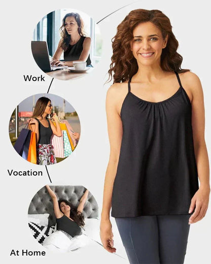 Lös Passform Tanktop med Inbyggd BH