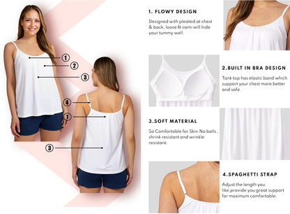 Lös Passform Tanktop med Inbyggd BH