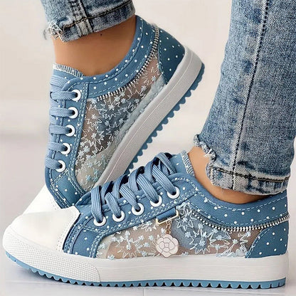 (köp 2 gratis frakt)Ladies Casual Flat Round Toe Lace Up Low Top Skor