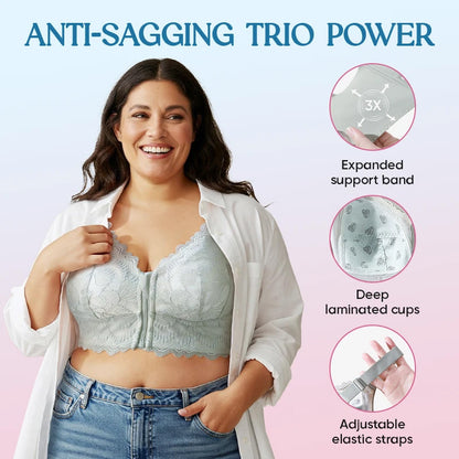 💞Ultra mjuk BH med dragkedja fram och utan bygel