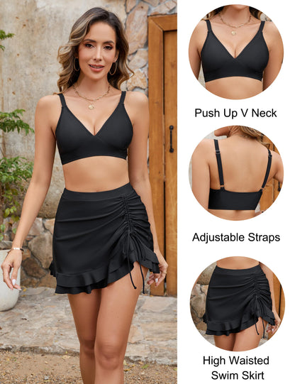 👙Dam Bikiniset med hög midja och magkontroll i gingham kvalitet