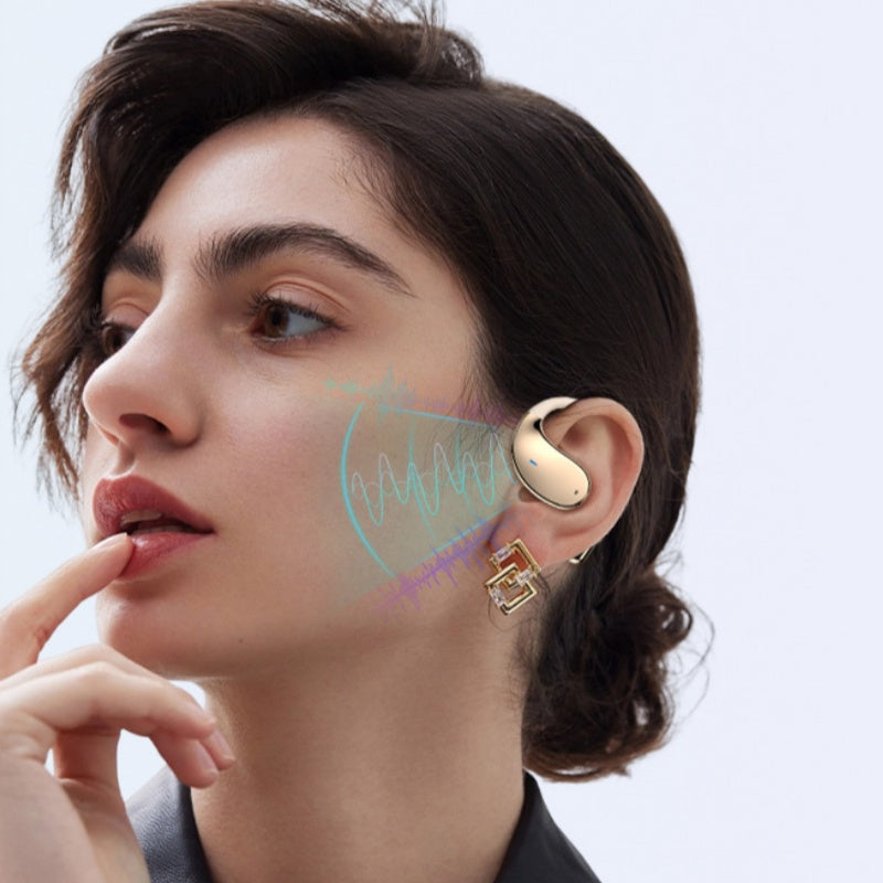 🎧✨ Trådlösa Öppna Öronshörlurar med LED-display