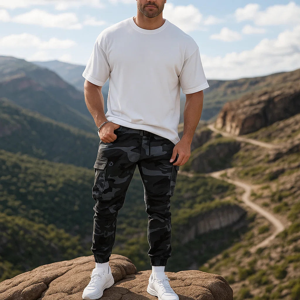 Högkvalitativa kamouflagebyxor för män