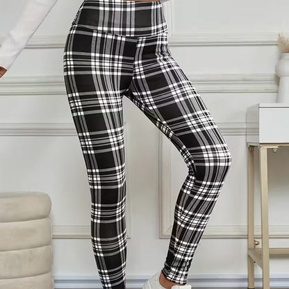 ✈️Køb 2 varer og få fri fragt✈️Fleeceforede ternede leggings til damer – bløde, strækbare og stilfulde vinterplagg 🧣