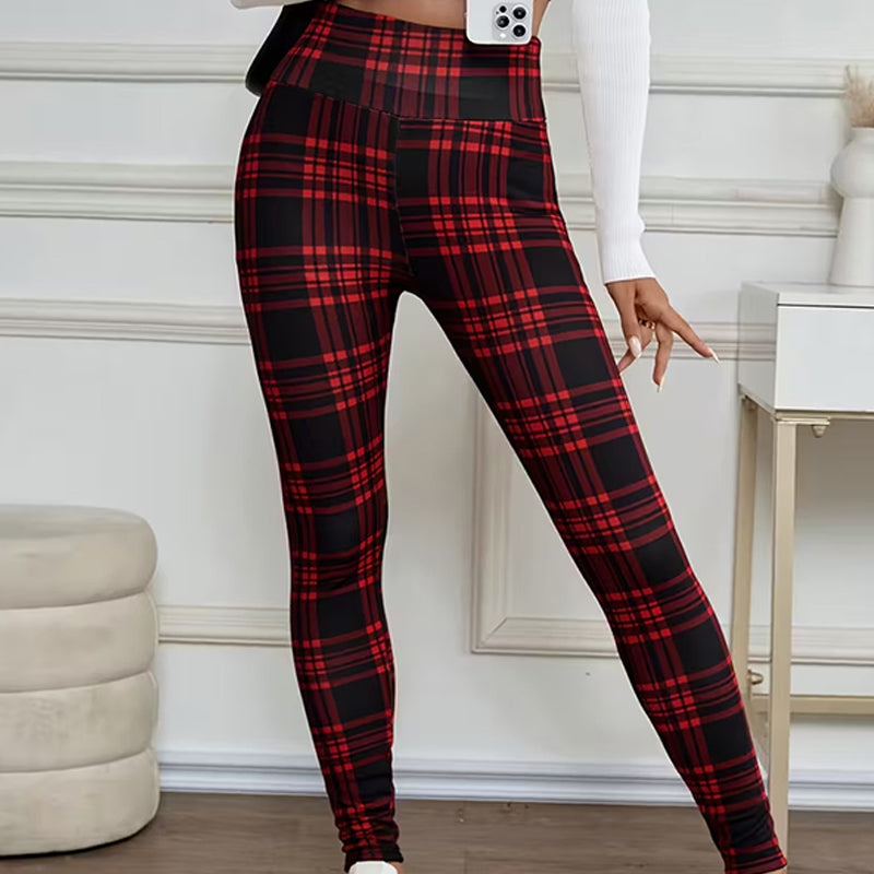 ✈️Køb 2 varer og få fri fragt✈️Fleeceforede ternede leggings til damer – bløde, strækbare og stilfulde vinterplagg 🧣
