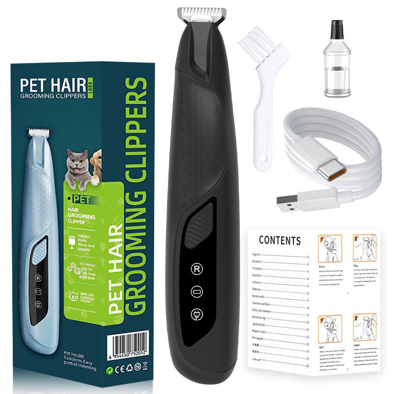 Precisionstassklippare för husdjur med LED-ljus