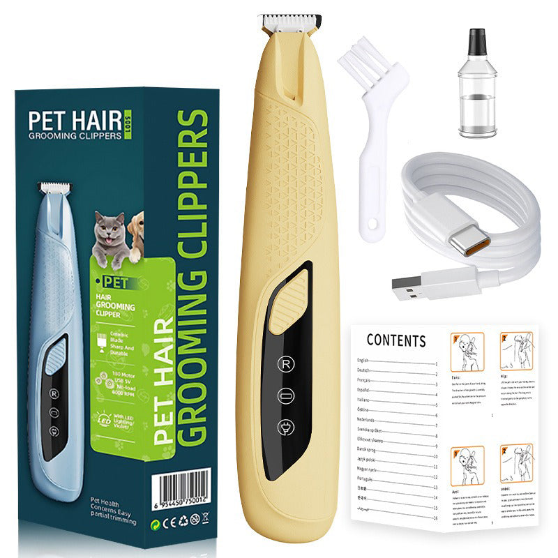 Precisionstassklippare för husdjur med LED-ljus