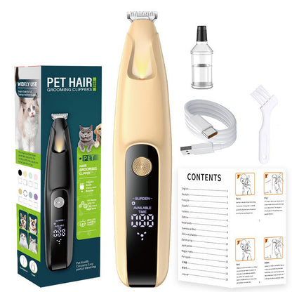 Precisionstassklippare för husdjur med LED-ljus