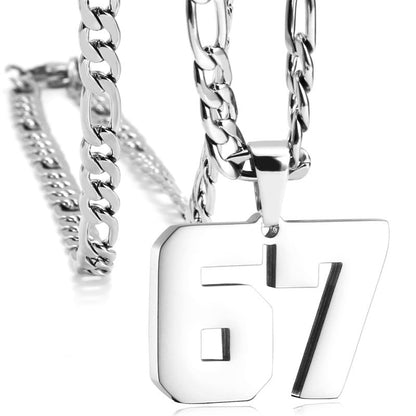 🔥Hot Sale✨ Halskæde med 67 tal og vedhæng – Fashion Expression