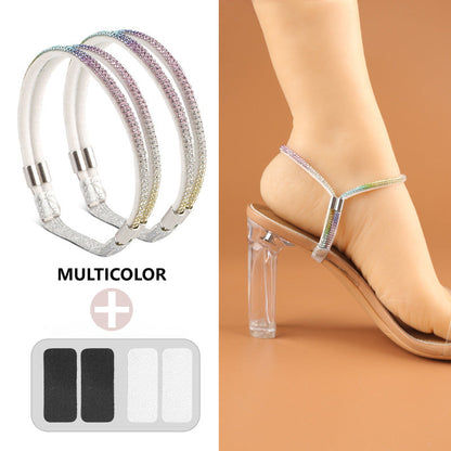 Rhinestone högklackat fixeringsrem