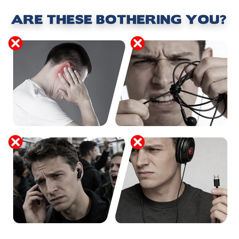 🎁Varmt tilbud med 50% rabat🔥 Trådløst Bluetooth-headset med mikrofon og åben luftledning🎧